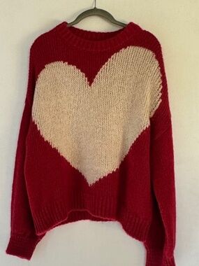 Gorgeous Red Heart Sweater, size M